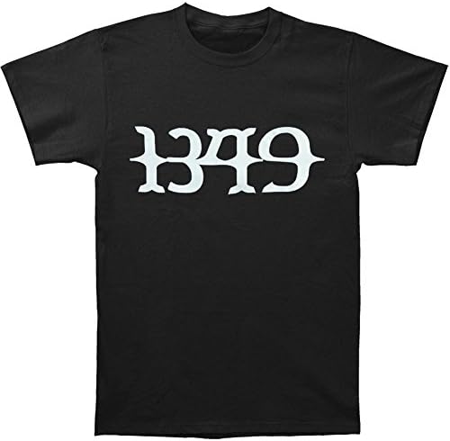 1349 Men's Logo White On Black T-shirt Large Black
