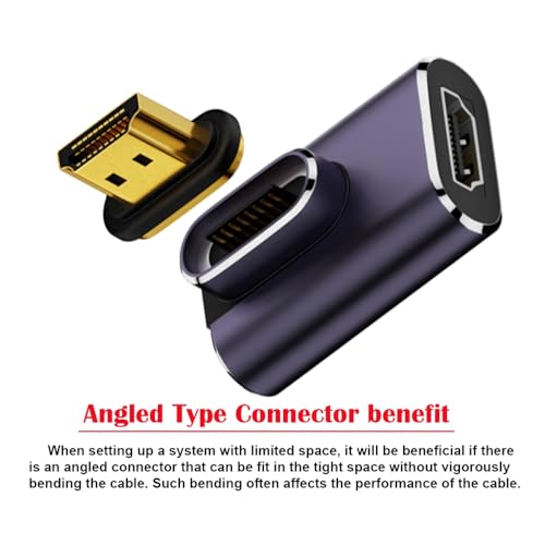 Adaptateur HDMI 2.1 magnétique 8K droit à angle vertical 90 degrés robuste - 7