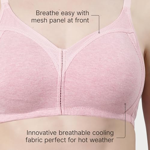 Image of Enamor AB75 M Frame No Bounce Full Support Cotton Bra for Women - Non-Padded Non-Wired & Full Coverage with Cooling Technology | Available in Solid Colours