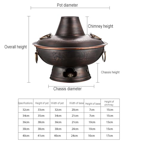 Olla Caliente China de Cobre Tradicional 30cm miniatura 3