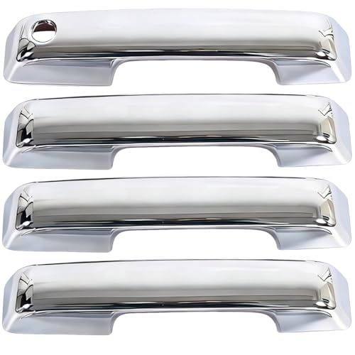 AUCERAMIC Chrome Door Handle Covers for 2021-2025 Ford F150, 2023 2025 F-250/F-350/F-450/F-550 Super Duty, 2021-2025 Ford Bronco, Exterior Door Handle Covers Caps