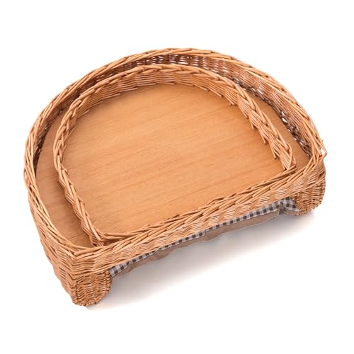 CREEDWOOD Tier Bett Prince | Weide, geflochten, 57x42cm | für kleine bis mittelgroße Hunde | Katzenbett, Hundekorb, Haustier Kuschelbett, Hundekissen, Katzenliege, Haustier Körbchen, Katzenkorb