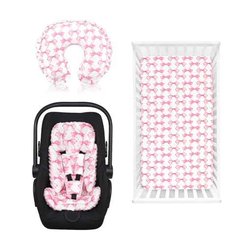 Insertos reversibles para asiento de bebé con funda de almohada y sábanas para cuna miniatura 1