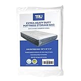 TRU Lite Mattress Storage Bag - SEALABLE Mattress Bag for Moving - Heavy Duty Extra Thick 4 Mil Plastic - Fits Standard, Extra Long, Pillow Top Sizes - For Queen Size Bed