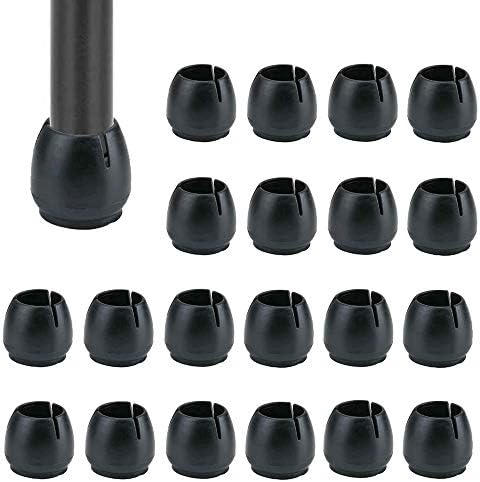 Pulluo 32Pcs Chair Leg Caps Silicone Chair Leg Floor Protectors Round Furniture Table Feet Pads Covers Prevents Scratches and Noise Anti-Slip Furniture Legs Caps for Hardwood Floors,Black(12mm-16mm)