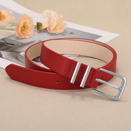 Image of WHIPPY Women Casual Leather Belt for Jeans Pants, Fashion Ladies Waist Dress Belt