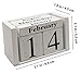 Small Wooden Desk Blocks Calendar - Perpetual Block Month Date Display Home Office Decoration（White), 3.7 x 2.1 x 1.7 inches