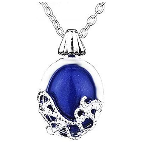 Vampire Diaries Necklace for Women - Elena Gilbert - Blue Stone - Silver Color Cover