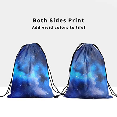 Image of Navy Galaxy Grip Bag - Blue Stars Gymnastics Grip Bag Cute Nebula Star Gym Drawstring Storage Bags