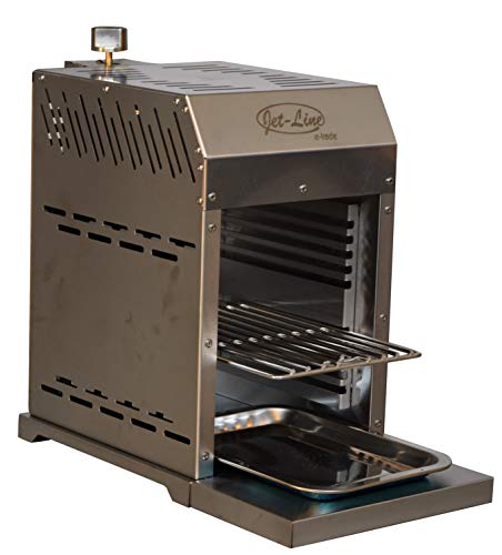 Jet-Line® | Infrarot Steak Hochleistungs Grill Oregon | Outdoor | bis zu 800 °C | Gas | Steakgrill | Elektroimpulszündung | Edelstahl | mit Grillrost und Fettschale