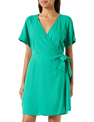 VERO MODA Damen Vmmymilo Wide Wrap Short Dress WVN Ga Wickelkleid, Bright Green, M EU