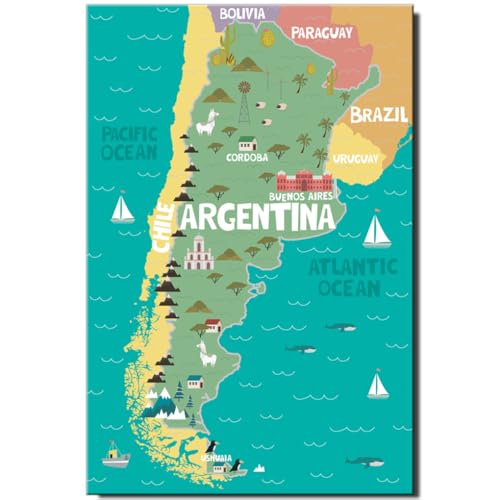 Argentina Map Fridge Magnet Buenos Aires Travel Souvenir