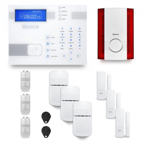 Bezprzewodowy alarm domowy SHBi 3-4-częściowy mechanizm włamaniowy + syrena zewnętrzna z modułem GSM