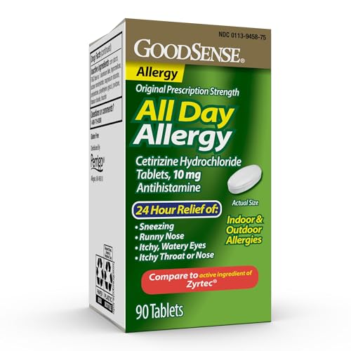 GoodSense 24 Hour Allergy Relief Cetirizine Hydrochloride Tablets 10 mg Antihistamine