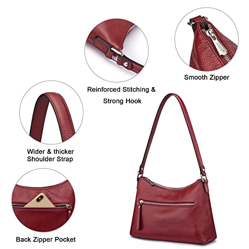 S-Zone Small Leather Purses For Women Shoulder Hobo Bags And Handbags With Outside Pocket #TOP4