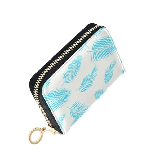 Women's Summer Plant Credit Card Holder Wallet Leather Zipper Card Case for Ladies Girls 20301144