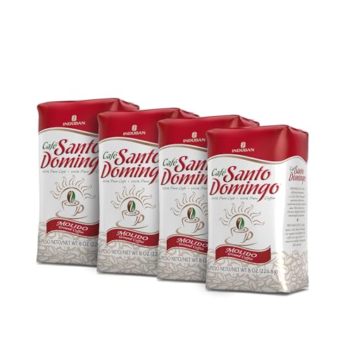 Image of Cafe Santo Domingo, 8 oz Bag, Ground Coffee, Medium Roast - Product from the Dominican Republic (Pack of 4)