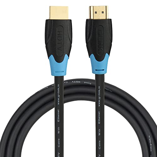 Image of GLINK PRO SERIES Gold-Plated SOFT-PVC High-Speed HDMI Cable with ARC (10M. / 30 FT.) | Supports Ethernet 1.4V, 3D, 4K video,1080P, 33FT (Black /Blue)