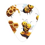 Honeycomb Bee - Set di 12 plettri per chitarra, sottili, medi e spessi, adatti per chitarra, basso, chitarra elettrica e ukulele
