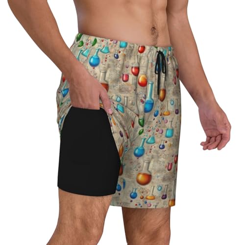 Chemistry Print Print Men Stylish Functionality Swim Trunks Breathable Beach Shorts Surfing Gym Fishing3