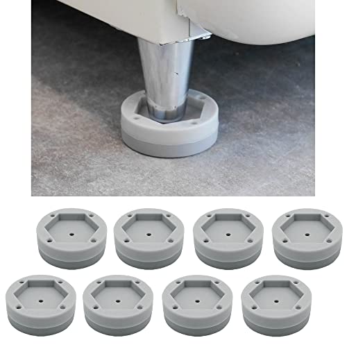[What'sUp?] Anti Vibration Pads for Washing Machine- Washer Dryer Noise Reduction& Shock Absorbing Rubber Feet - Heavy Duty Anti-Slip Pads for Furniture, Appliances, and Equipment- 8 Pack for Home Use