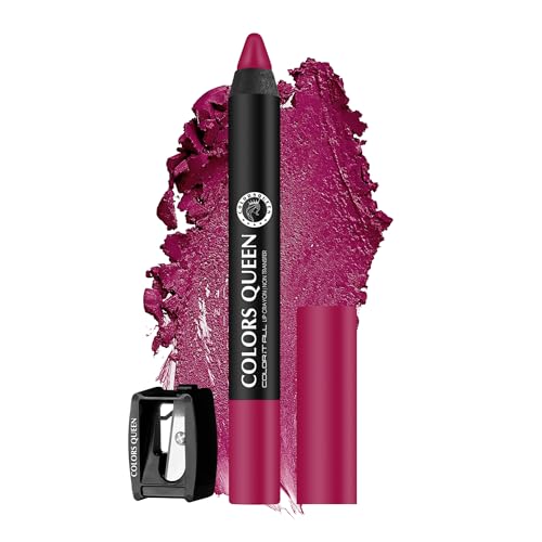 Image of Colors Queen Color It All Long Lasting Crayon Lipstick | Up to 18 Hours Stay | Creamy Matte Finish | Waterproof & Light Weight| Smudge Proof & Non-Transferable | Lipstick for Women (Plum Pick,3.5g)