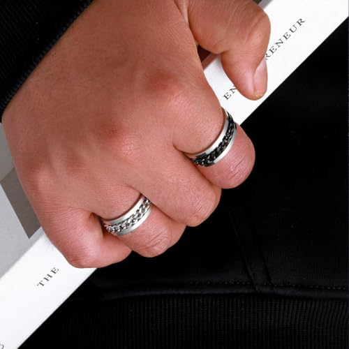 Anxiety Ring Fidget Rings Set Stress Rings Pack Fidget Spinner Ring for Men Women2