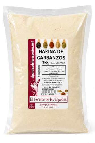 Harina de Garbanzo 1 kg – 100% Natural, Sin Gluten, Alta en Proteínas y Fibra – Ideal para Rebozados, Hummus, Tortitas, Pan y Repostería – Origen España