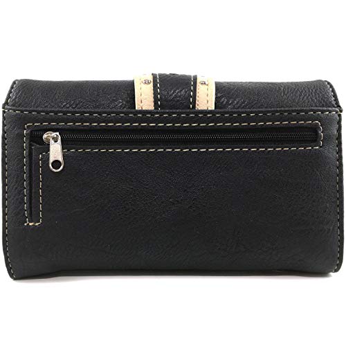 Zelris Western Floral Blossom Buckle Women Crossbody Wrist Trifold Wallet2