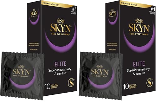 Image of SKYN Elite, 10 Count, Ultra-Thin, Lubricated Latex-Free Condoms​ (Pack of 2)