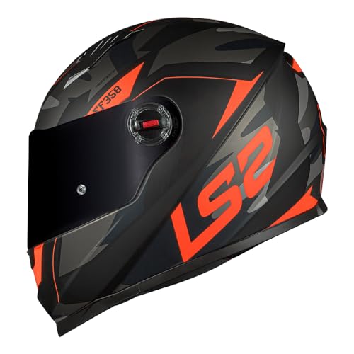 Capacete Ls2 FF358 tank Preto e Laranja Fosco