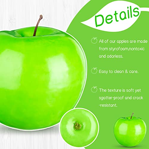 24 Pcs Artificial Apples Fake Fruit Artificial Fruits Faux Apples Foam Plastic Realistic Apple Simulation Lifelike Foam Apple Decor Party Props For Kitchen Home House Photography Decoration (Green) #TOP2