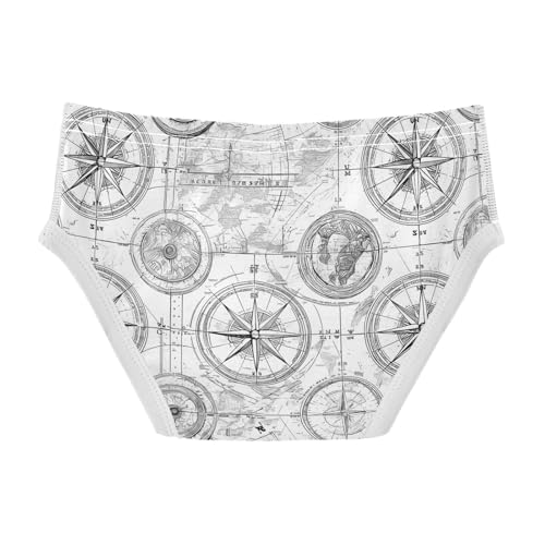 visesunny Boys Potty Training Underwear Sketch Vintage Compass Map Breathe Cotton Briefs Size 2T-8Y for Toddler2