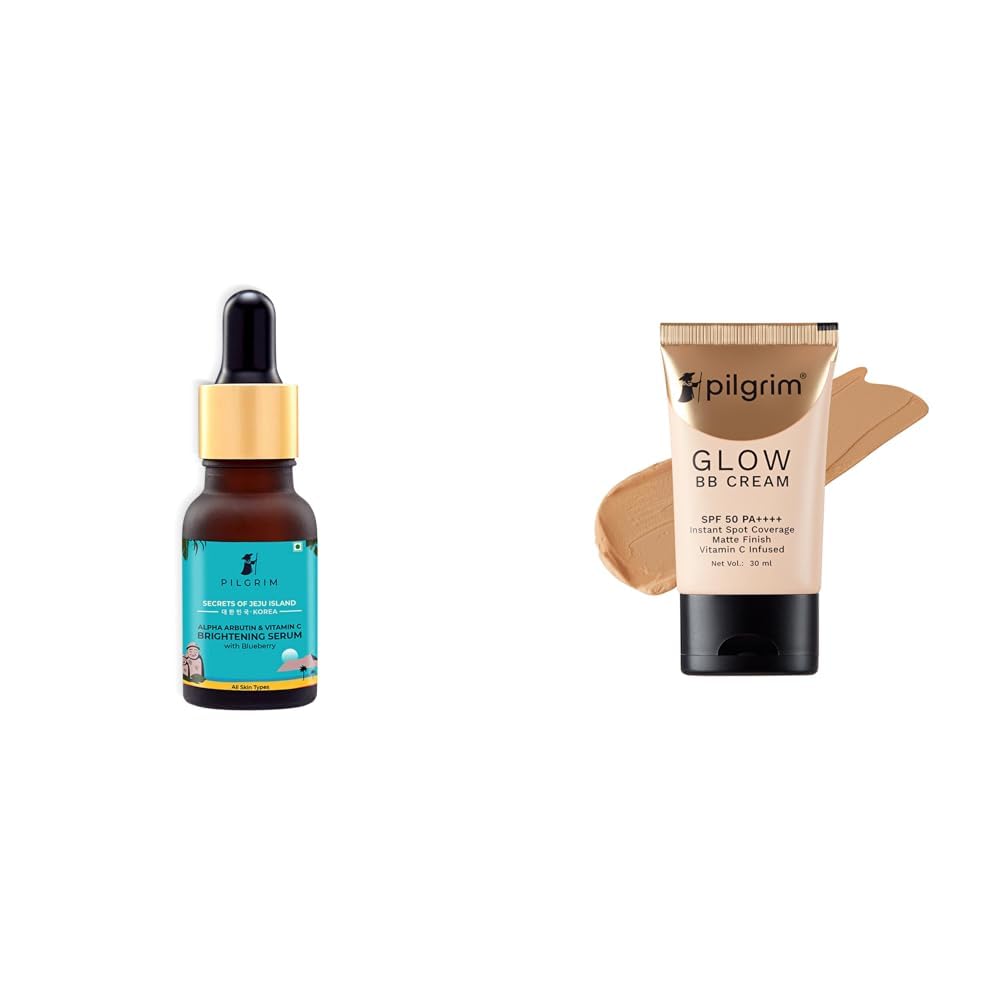 Pilgrim Korean 2% Alpha Arbutin & 3% Vitamin C Brightening Face Serum (Mini - 5 ml) for glowing skin & Honey Glow 3-In-1 Natural Bb Cream Medium Coverage For All Skin Types Spf 50 Pa++++ With Niacin-image-26