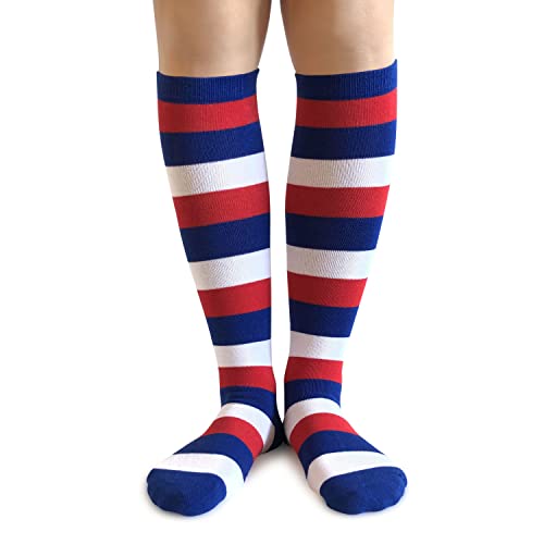 Image of PolyMedea Elite Quality Colorful Soft Cotton Women's Striped Knee High Socks