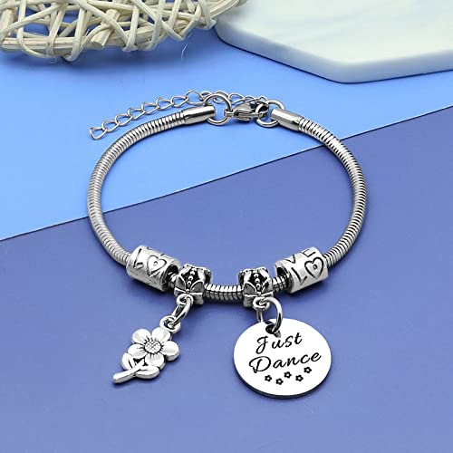 Image of DlaeKua Dance Gifts for Bracelets Jewelry Dance Team Gifts Valentines Day Gift for Dancing Teacher Dancers Birthday Stainless Steel