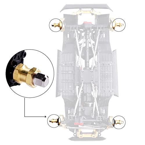 Image of 4pcs 12mm Brass Wheel Hex Hub Offset Extension Hex Drive Adapter Combiner Coupler Conversion for 1 /10 RC Crawler Axial SCX10 CC01 Jeep Wrangler D90 Wraith (15mm)
