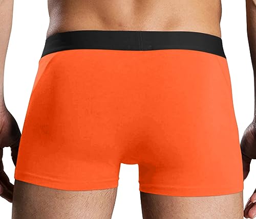 Knaughty Knickers Spank Me Mens Boxer Briefs with Design No Fly Stretchy Sexy Orange Colorful Trunks3