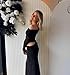 CHEZVOGUE Women's Off-Shoulder Maxi Dress Lightweight Sheer Mesh Y2K Bodycon Gown for Club Party Wedding Outfits Black