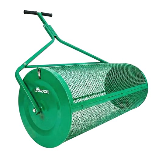 Image of Compost Spreader 44 Inch, Peat Moss & Top Soil Roller - Landzie