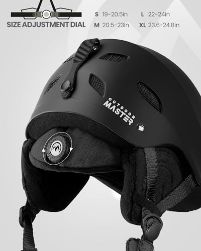 Image of OutdoorMaster Ski Helmet - with ASTM Certified Safety, 9 Options - for Men, Women & Youth (Black,M) | Ski & Snowboard Use,Fits Men,Women & Youth,ASTM Certified Impact Protection,Adjustable Ventilation
