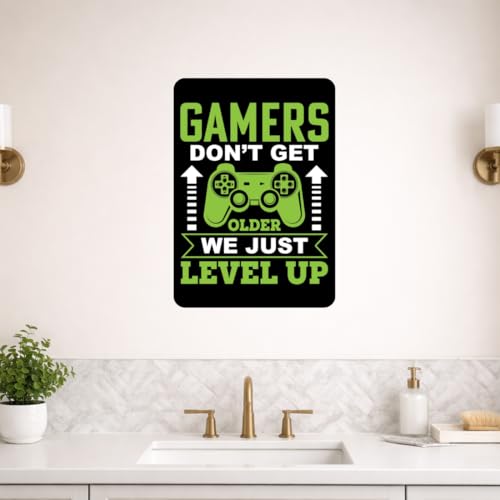 Image of Zesta Bathroom Decor Items Washroom Decor Tin Sign | Aesthetic Posters Wall Poster for Bedroom | Magnetic Cafe Decoration Items /Restaurant Decorations Items | Quirky Home Decor Bar Accent (Gamer)