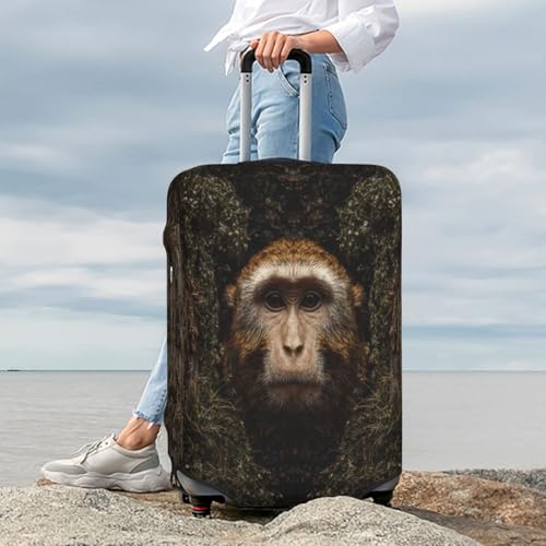 Monkeys in The Castle Durable Luggage Cover Suitcase Protector Anti-Scratch Luggage Cover Fits 18-32inch Luggage, Black, Small3