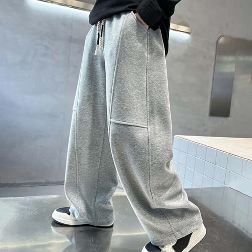 Pantalones deportivos de pierna ancha para niños y niñas de corte recto casual 2