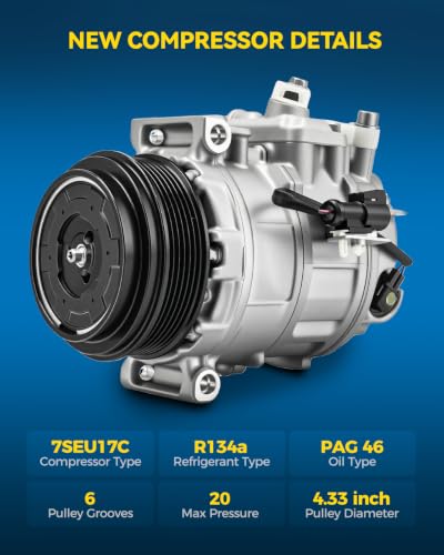 Image of PHILTOP 2021948 Air Conditioner AC Compressor with Clutch for Land Rover Range Rover Sport 2006-2009,LR3 2005-2009,Range Rover 2006-2009, Jaguar XF 2009, 2010 4.2L