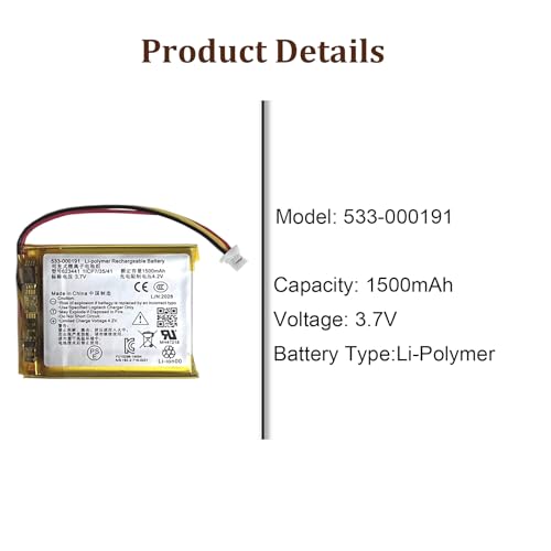 HIGHAKKU Ersatzakku 623441 533-000169 533-000191 kompatibel mit Astro Gaming A50 Wireless Headset Headphones Headphone Bluetooth Headset