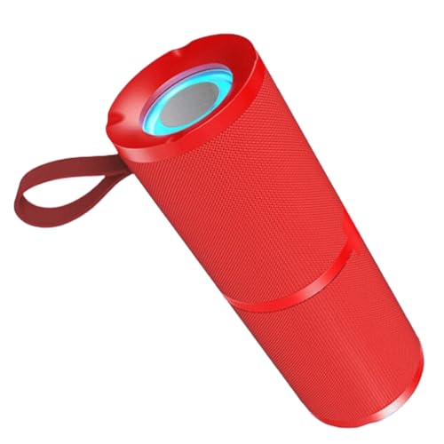 Zolynx Altavoz Bluetooth Inalámbrico Portátil para Exteriores, Resistente Al Agua, con Subwoofer de Doble Bocina y de Sonido Envolvente, Luz RGB Roja.