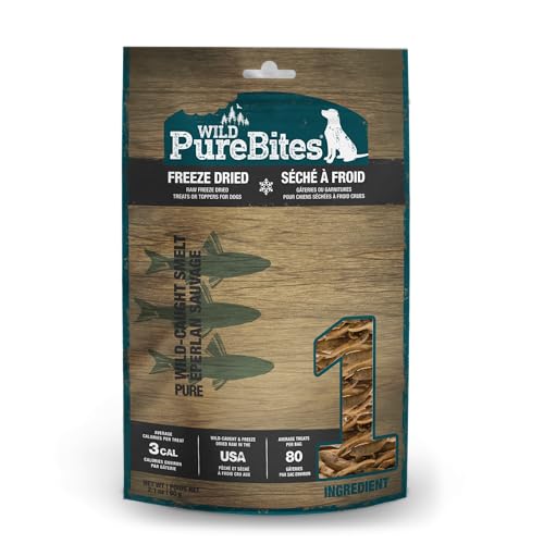 PureBites-Wild-Smelt-Freeze-Dried-Dog-Treats-1-Ingredient-Made-in-USA-21oz PureBites Wild Smelt Freeze Dried Dog Treats, 1 Ingredient, Made in USA, 2.1oz - Image 1