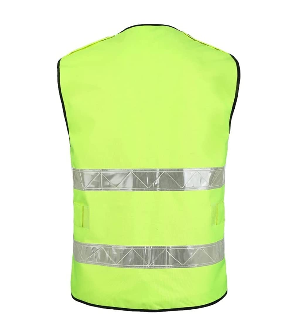 Chaleco de Alta Visibilidad Chaleco de Seguridad Reflectante de Bolsillos múltiples con Cremallera, Chaleco de Trabajo de construcción de Ciclismo Chaleco de Seguridad (Blue : Grün, Size : S)