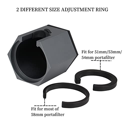 Dibtsa Coffee Portafilter Holder,Espresso Tamping Station Aluminum Alloy Espresso Portafilter Stand For Most 51Mm, 53Mm, 54Mm, 58Mm Coffee Portafilter (Hexagon,Grey) #TOP6